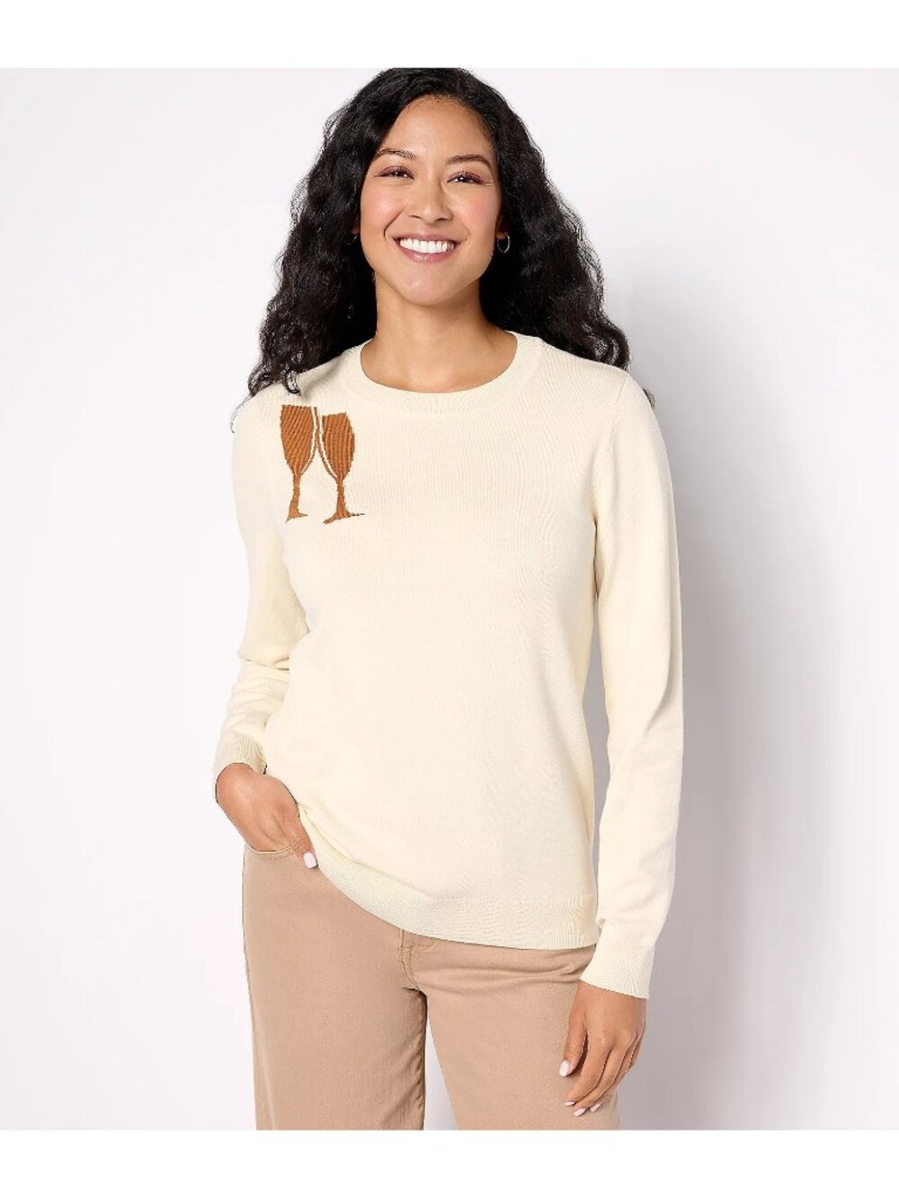 Studio Park x Alberti Popaj Icon Sweater Medium Crewneck Long Sleeve Champagne